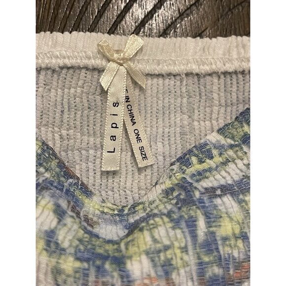 Anthropologie Lapis Blue Floral Smocked Convertible Dress/Maxi Skirt One Size - Picture 5 of 5